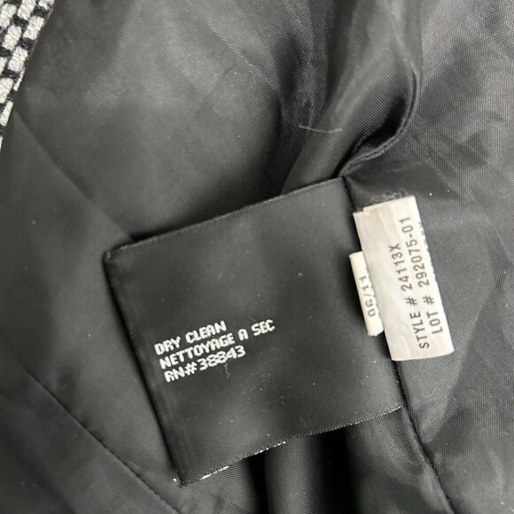 Via Spiga Coat Black Gray Check Double Breasted Peacoat Jacket Wool Cotton Sz 10 - Picture 11 of 12